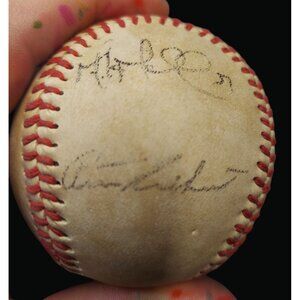 Fotoball Autographed Baseball With Red Stitching & Logos